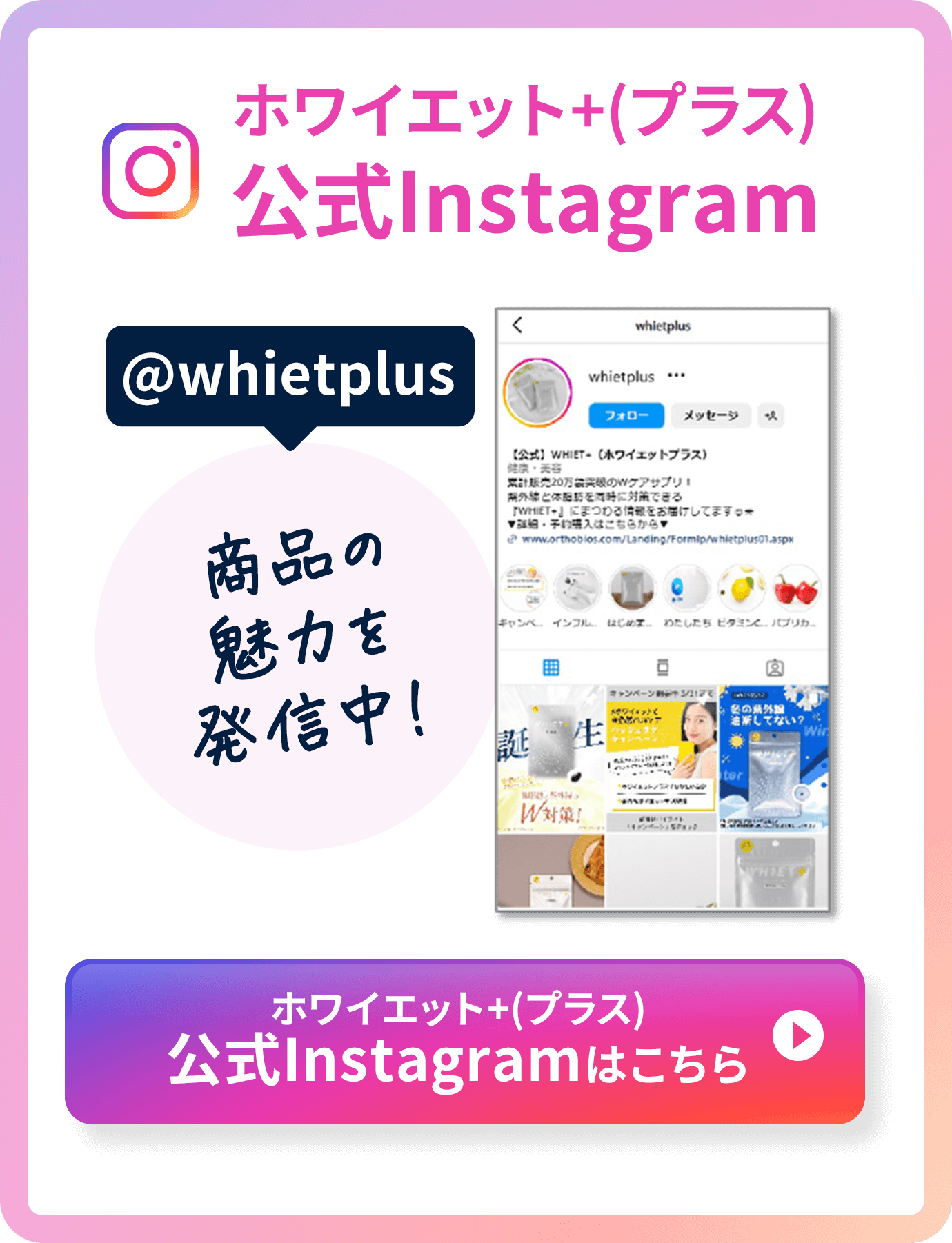 ホワイエット+(プラス) 公式Instagramはこちら